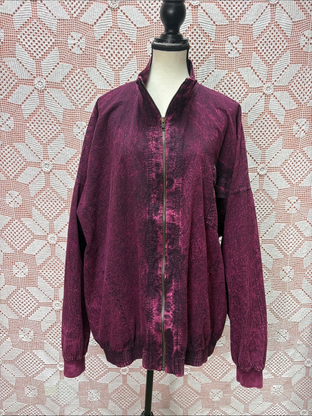 Vintage Ezze Wear Acid-Wash Bomber Jacket